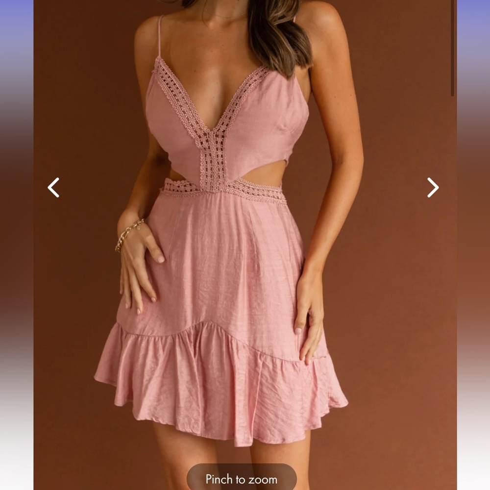 Santorini sunset cami strap cut out dress